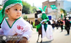 کاروان نمادین حضرت علی اصغر (ع) و مراسم شیرخوارگان حسینی روستای امره