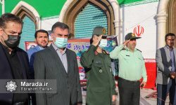 عطرافشانی گلزار شهدای ساری به مناسبت آغاز هفته دولت
