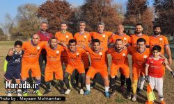 فوتبال پیشکسوتان روستای بادله در روز بازی با پیشکسوتان همای ساری