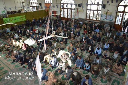 اجتماع اقتدار بسیجیان همزمان با هفته بسیج در نماز جمعه میاندورود / عکس