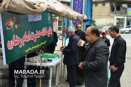 چایخانه امام رضا (ع) کانون خدمات رضوی شهرستان میاندورود در مراسم شهادت آیت الله رییسی / عکس