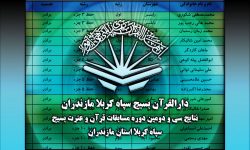 اسامی برگزیدگان مسابقات قرآن و عترت بسیج استان مازندران