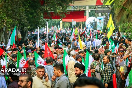 شکوه حضور هنرمندان جان‌ فدای ایران در رژه حماسی ساری _ گزارش تصویری دوم